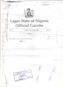 Lagos Gazette Document