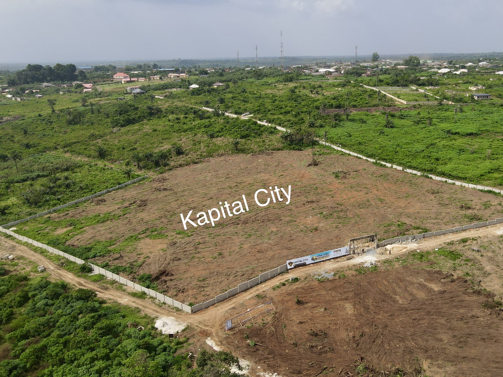 Aerial View of kapital City estate epe, lagos