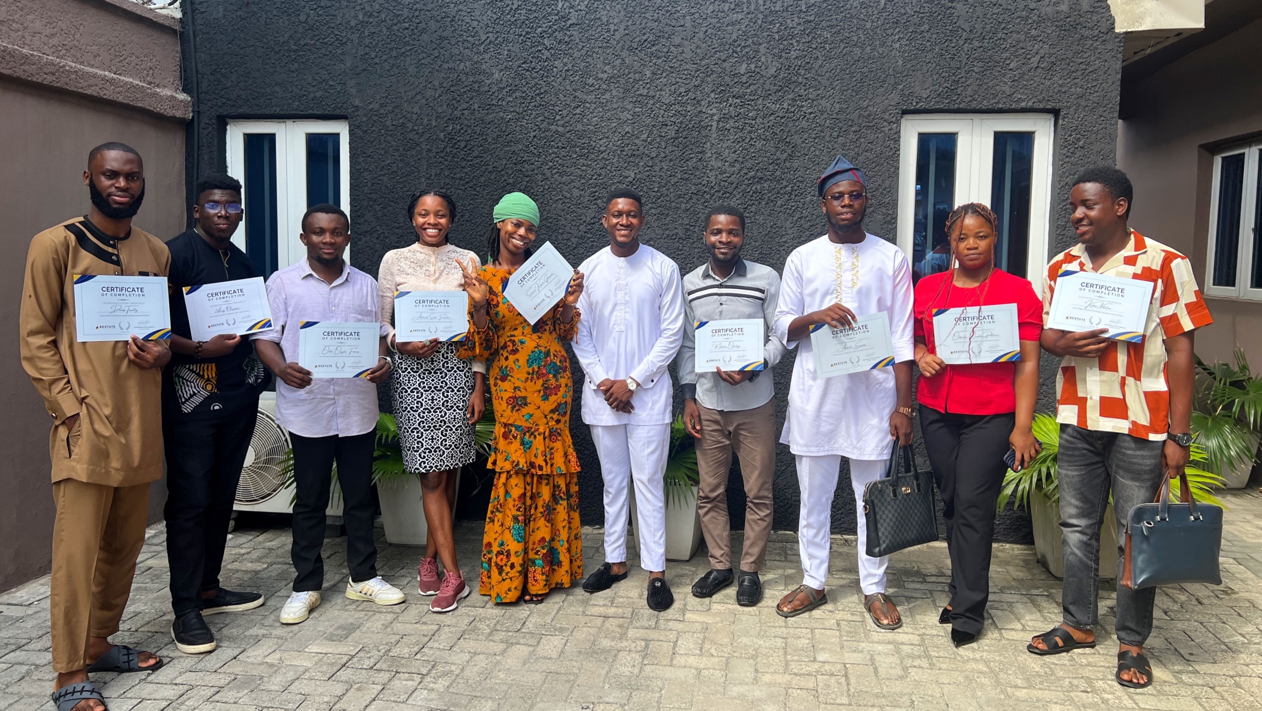 Awele Emmanuel with graduates of the Bestate Marketing Workshop